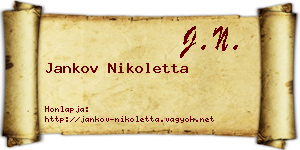 Jankov Nikoletta névjegykártya