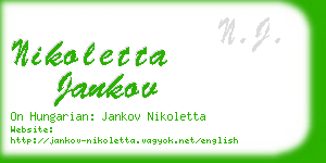 nikoletta jankov business card